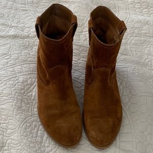 Rebecca Minkoff tan suede booties. Worn once. Size 8. Very good condition